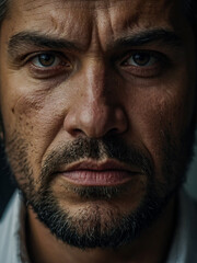 Fototapeta premium Portrait of a man, focused expression.