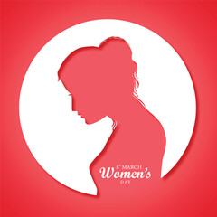 Beautiful female faces for happy womens day card design