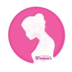Beautiful female faces for happy womens day card design