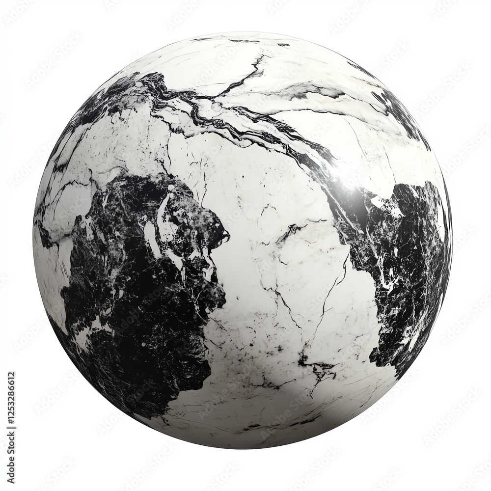 Poster a realistic marble texture featuring a black and white color scheme. the intricate veins and pattern