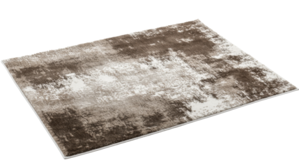 Modern abstract rug with textured pattern on transparent background