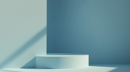 Light blue gradient background with empty space for product display, set in a minimalist studio-style backdrop, ideal for showcasing products in a clean and modern vector illustration