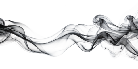 black smooth smoke wave cut out