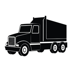 a dynamic design silhouette truck in white background template