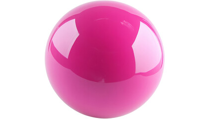 Glossy pink sphere rotating on transparent background