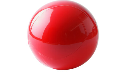 Shiny red ball rotating on transparent background