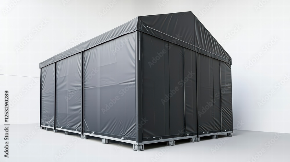 Poster industrial structure: a modern industrial structure stands, its sleek lines and robust construction 