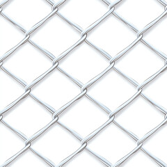Fototapeta premium Close-up view of a metallic chain-link fence with a pattern of diamond-shaped openings. Ideal for backgrounds, construction themes, and industrial environments.