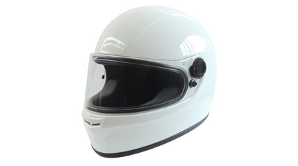 Fototapeta premium White motorcycle helmet with transparent background