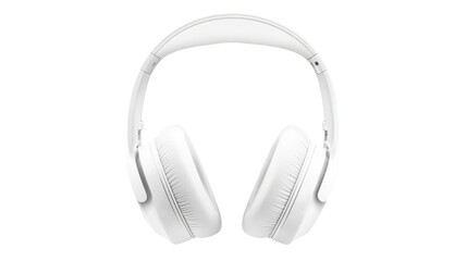 White wireless headphones isolated on transparent background
