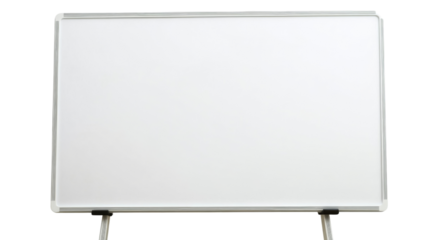 Empty whiteboard on transparent background is ready for presentation