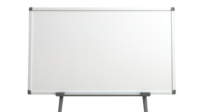 Empty whiteboard on transparent background is ready for presentation