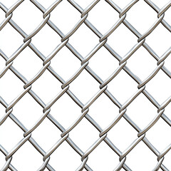 Fototapeta premium A close-up view of a silver chain link fence, showcasing its sturdy and durable structure. Perfect for industrial and architectural projects or backgrounds.