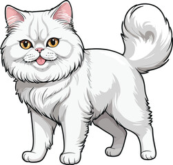Obraz premium Persian Cat in Standing Pose Cute and Graceful Artwork