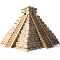 An intricate representation of a historic pyramid, showcasing ancient architectural methods and cultural significance in a striking symmetrical design.