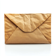 A close-up view of a crumpled brown paper envelope, symbolizing mail delivery and communication, perfect for various business-related themes, including correspondence and messaging