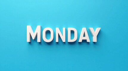 Monday Text Isolated on Blue Background