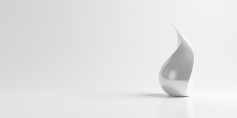 Fototapeta premium Elegant White Abstract Sculpture on a Minimalist Background, Displaying Smooth Curves and Refined Design