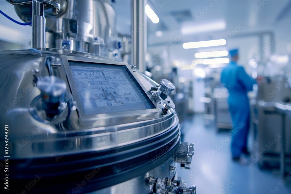 Aufkleber technologist in food processing factory controlling process of apple fruit selection and production.