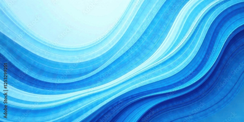 Poster Abstract Blue Wave Pattern Design Serene Swirls of Color and Texture for Artistic Backgrounds