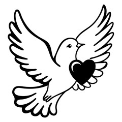 Obraz premium dove with a heart