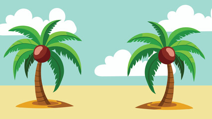 palm trees on the beach, Seamless nature beach landscape with palm trees, Coconut trees and beach couches with blue sky. Landscape photo of Coconut trees 