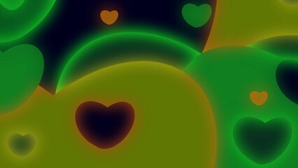 Abstract Heart Pattern in Neon Colors