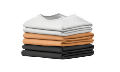 Neatly folded clothes piled together