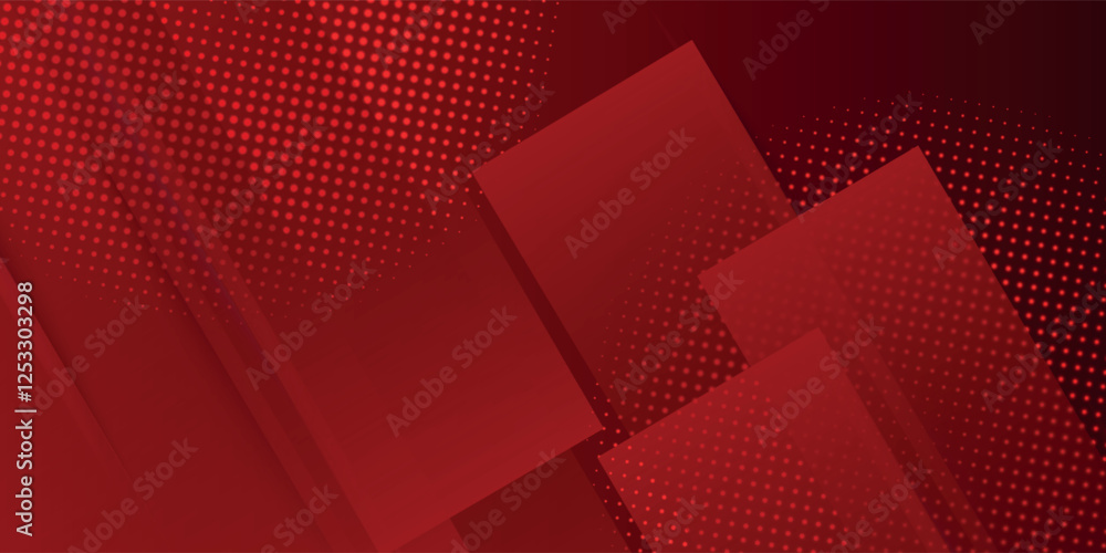 Poster red line with white architecture futuristic background minimal concept vector illustration
