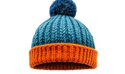 Two hats woven with woolen yarn