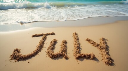 Gentle Ocean Waves Erasing a Message in the Sand