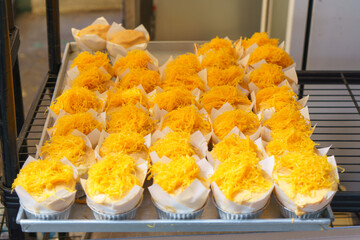 Thai Cupcakes Topped with Golden Egg Threads (Foi Thong)