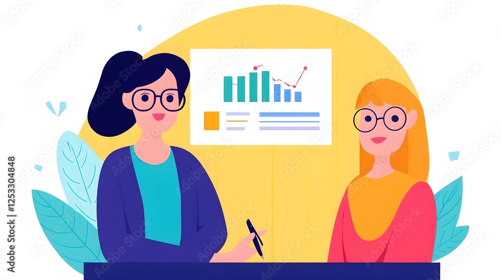 Poster virtual business meeting with crm data displayed for improved customer interaction