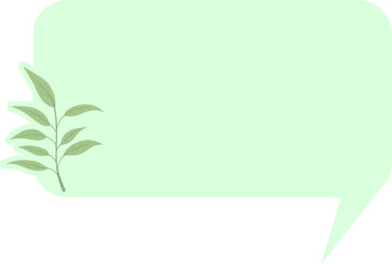 Obraz premium Green Speech Bubble with Leaf Illustration