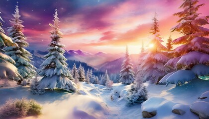 winter landscape with snow and trees