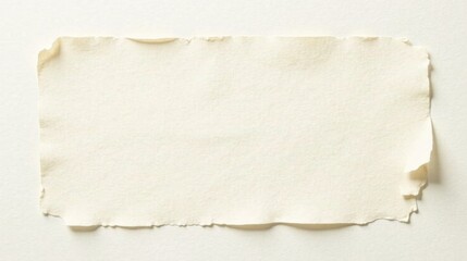 Obraz premium A Textured Off-White Rectangular Piece of Paper with Irregular, Tattered Edges, Ideal for Adding a Rustic or Vintage Feel to Designs