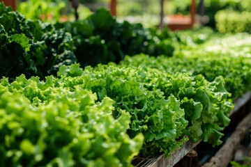 Fresh lettuce in a hydroponic farm