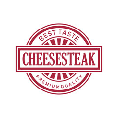 Cheese steak logo vector lettering design