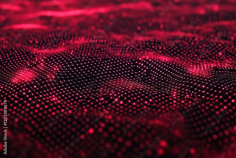 Poster online social network, background 3d illustration. lines and dots connection technology background, 