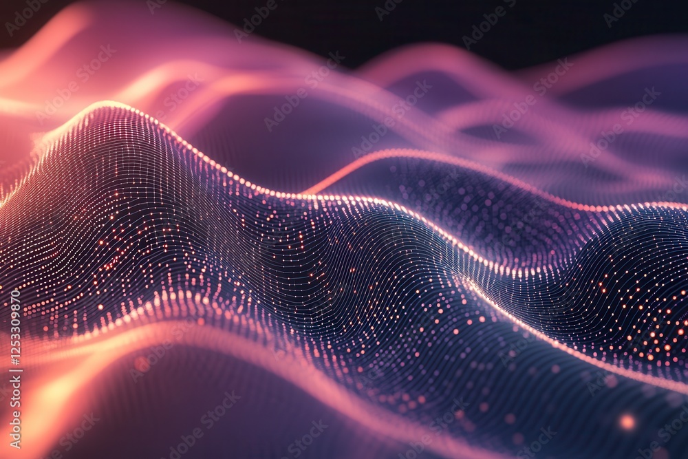 Poster online social network, background 3d illustration. lines and dots connection technology background, 