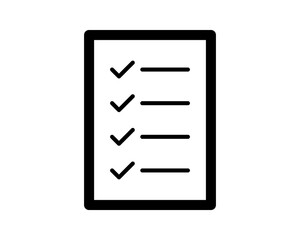 Clean, bold checklist icon; perfect for apps, websites, and presentations needing a simple, modern design to illustrate task completion, to-do lists, or project management.