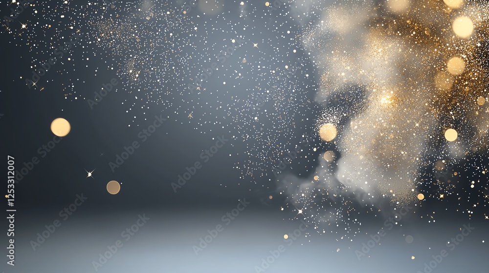 Aufkleber abstract glitter and bokeh background with shimmering lights and sparkles, perfect for festive and c