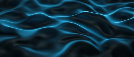 Obraz premium Abstract Dark Blue Fluid Swirls Moody Night Light. AI Generated