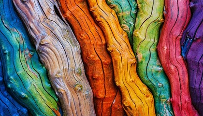 colorful abstract pattern of old eucalyptus tree bark