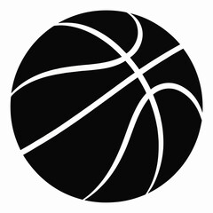 A Simple Black and White Illustration of a Basketball