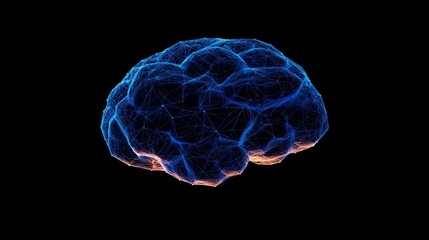 Brainstorm and discussion concept. 3D representation of a glowing brain.