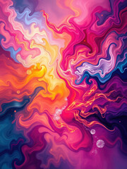 Fototapeta premium Intriguing mix of colors and elements like smoke, water, and fire in abstract background, elements, yan yang