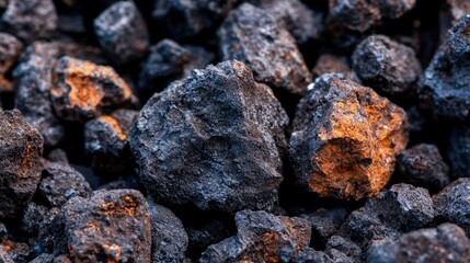 Fototapeta premium Closeup view of dark rocks