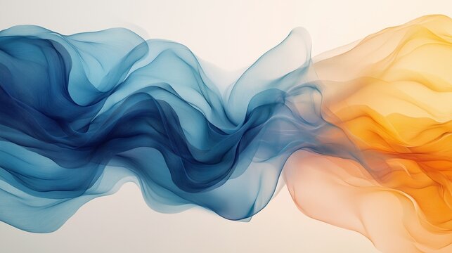 blue and yellow silk purely abstract,ultra-modern composition featuring fluid