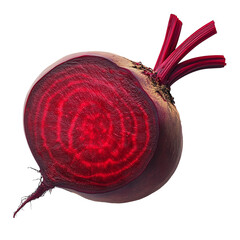 Fresh red beets with leaves isolated on transparent background PNG